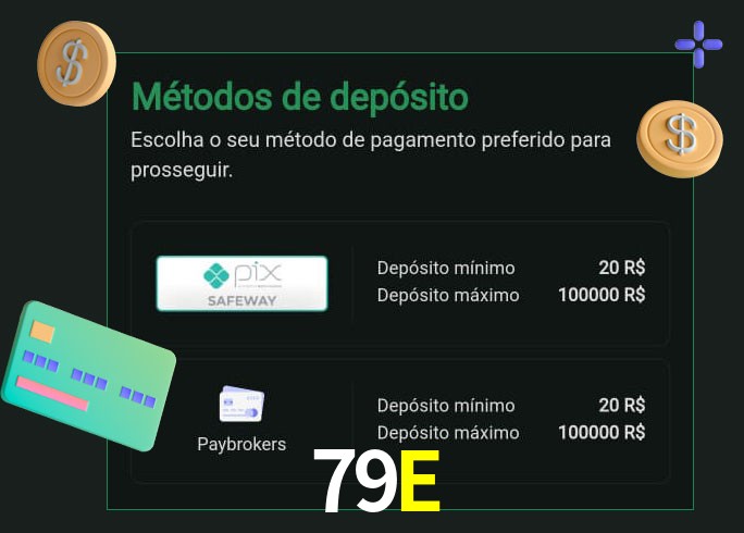 O cassino 79E oferece uma grande variedade de métodos de pagamento
